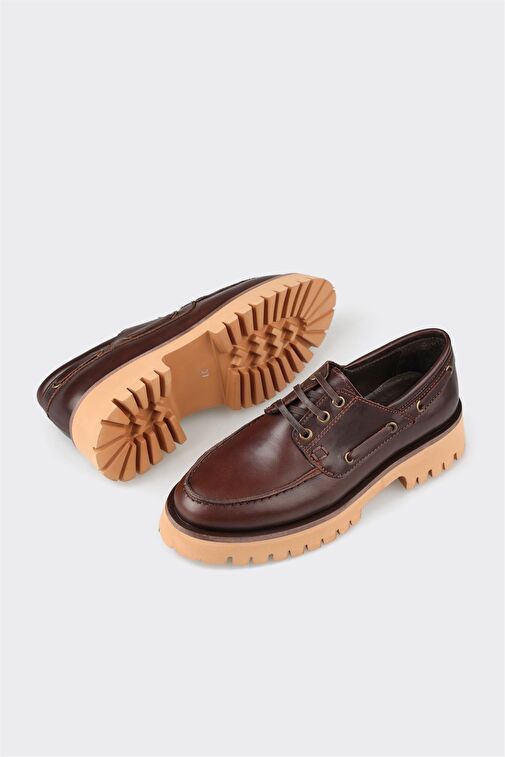 Kahve Deri Kadın Günlük Ayakkabı - Görsel 4