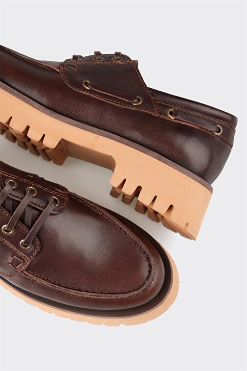 Kahve Deri Kadın Günlük Ayakkabı - Görsel 6