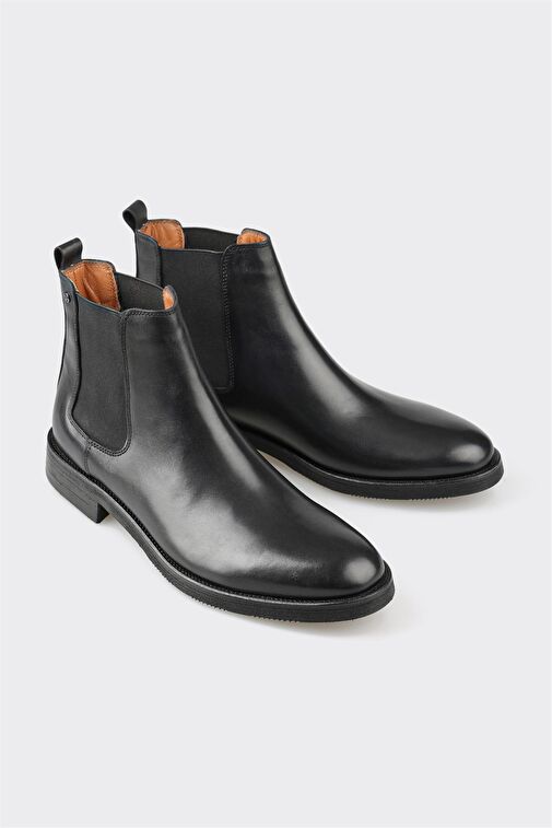 Siyah Deri Erkek Klasik Bot - Görsel 3