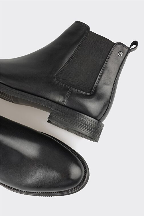 Siyah Deri Erkek Klasik Bot - Görsel 5