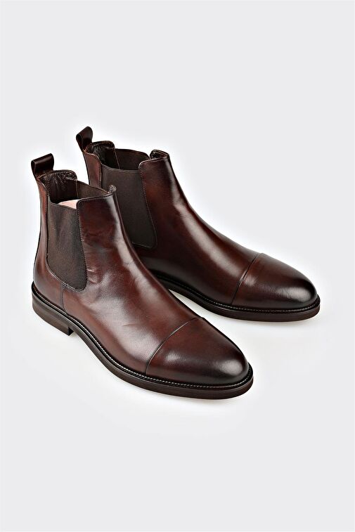 Kahve Deri Erkek Klasik Bot - Görsel 3