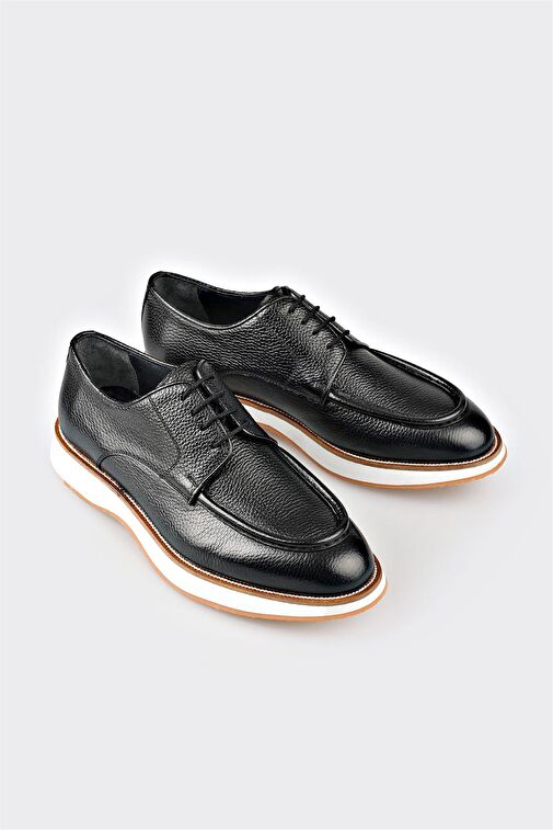 Siyah Deri Erkek Günlük Ayakkabı - Görsel 3