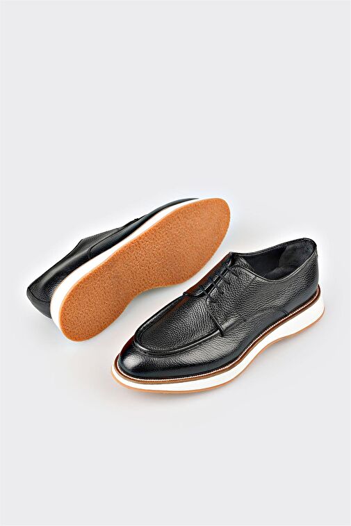 Siyah Deri Erkek Günlük Ayakkabı - Görsel 4