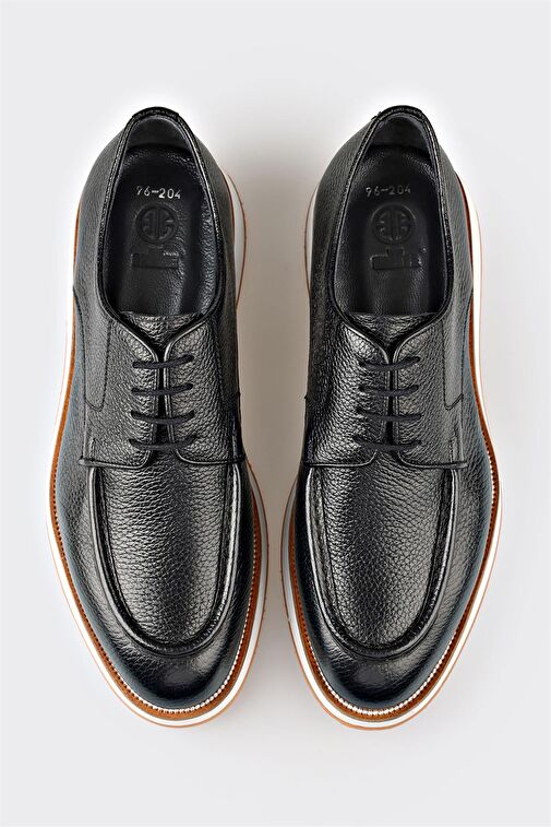 Siyah Deri Erkek Günlük Ayakkabı - Görsel 5