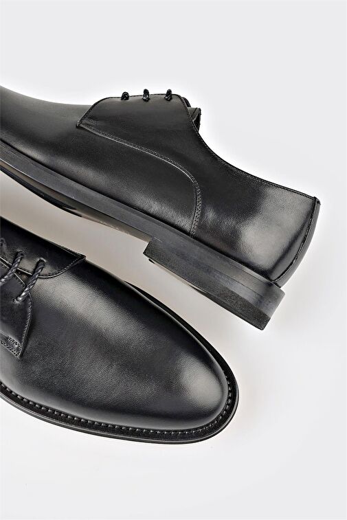 Siyah Deri Erkek Klasik Ayakkabı - Görsel 6