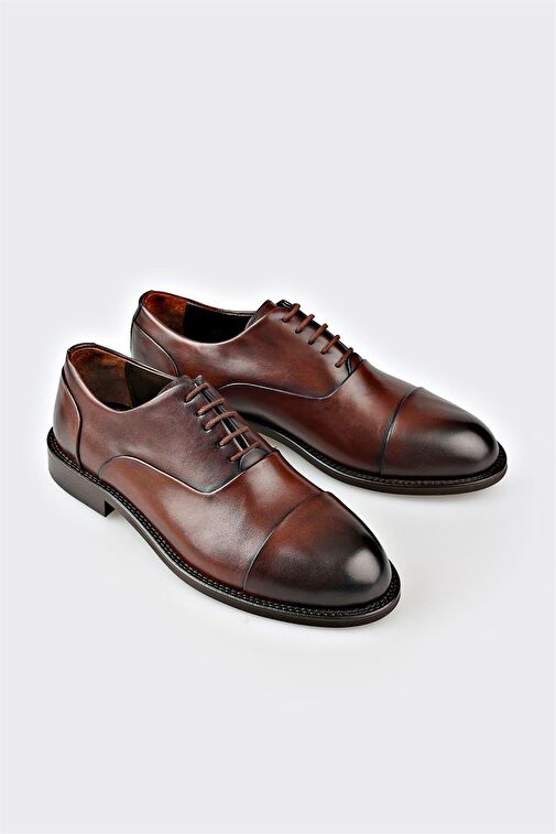 Kahve Deri Erkek Klasik Ayakkabı - Görsel 3