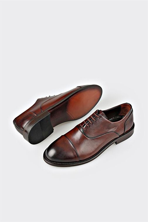 Kahve Deri Erkek Klasik Ayakkabı - Görsel 4