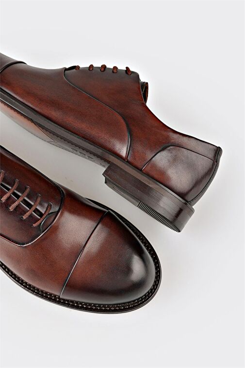 Kahve Deri Erkek Klasik Ayakkabı - Görsel 6