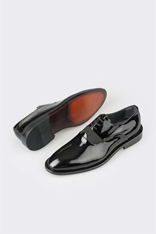 Elle Siyah Erkek Rugan Klasik Ayakkabı GESONARA - Görsel 4