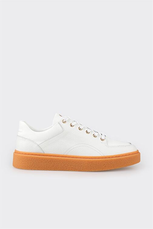 Beyaz Deri Erkek Spor Ayakkabı - Görsel 2