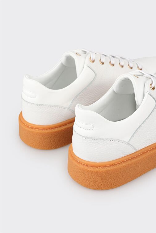 Beyaz Deri Erkek Spor Ayakkabı - Görsel 6