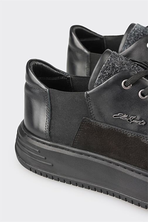 Siyah Deri Erkek Spor Ayakkabı - Görsel 7