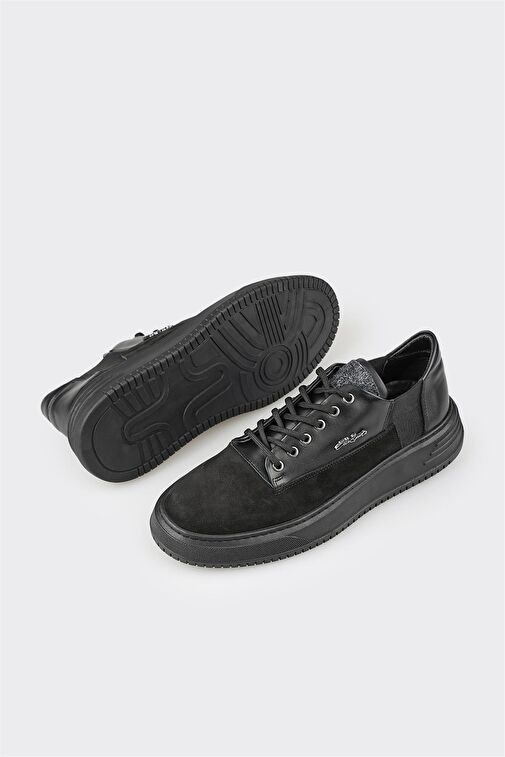 Siyah Deri Erkek Spor Ayakkabı - Görsel 8