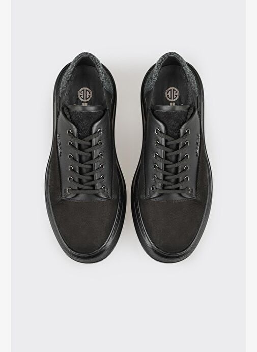 Siyah Deri Erkek Spor Ayakkabı - Görsel 9