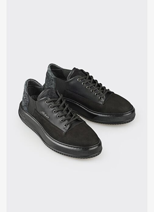 Siyah Deri Erkek Spor Ayakkabı - Görsel 5