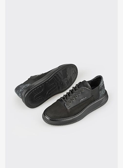 Siyah Deri Erkek Spor Ayakkabı - Görsel 6