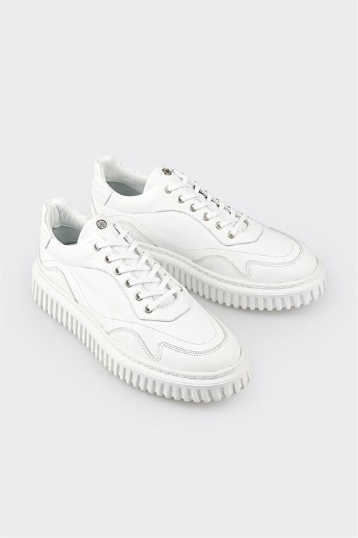 Elle Beyaz Erkek Deri Sneaker EVEG - Görsel 3