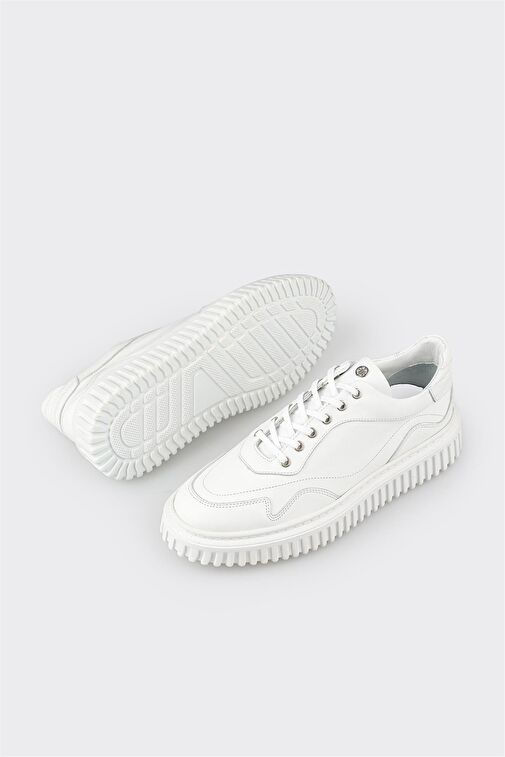 Elle Beyaz Erkek Deri Sneaker EVEG - Görsel 4