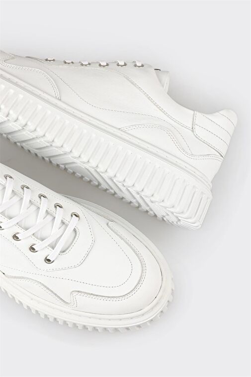 Elle Beyaz Erkek Deri Sneaker EVEG - Görsel 6