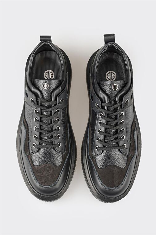 Elle Siyah Erkek Deri Sneaker FAPAR - Görsel 5