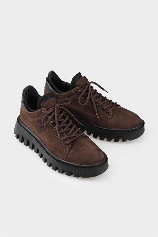 Kahve Deri Erkek Spor Ayakkabı - Görsel 4