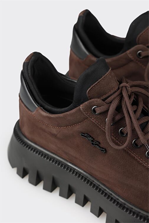 Kahve Deri Erkek Spor Ayakkabı - Görsel 5