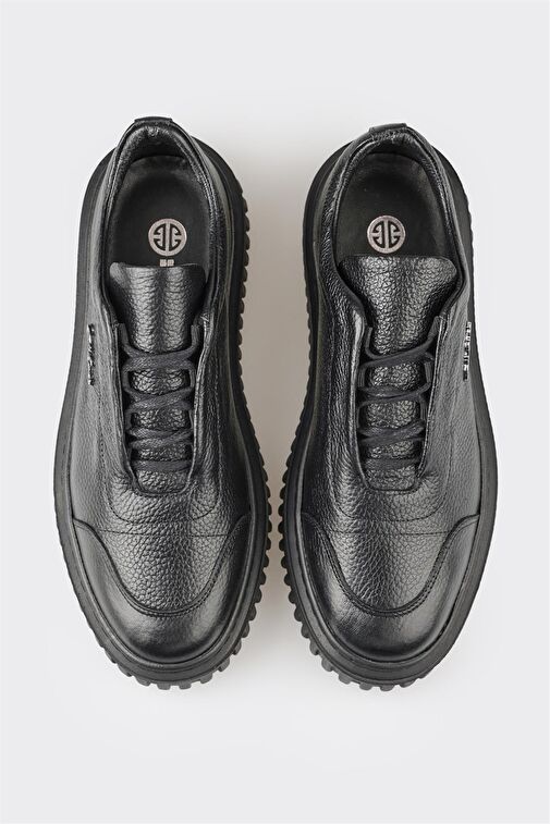 Siyah Deri Erkek Spor Ayakkabı - Görsel 5