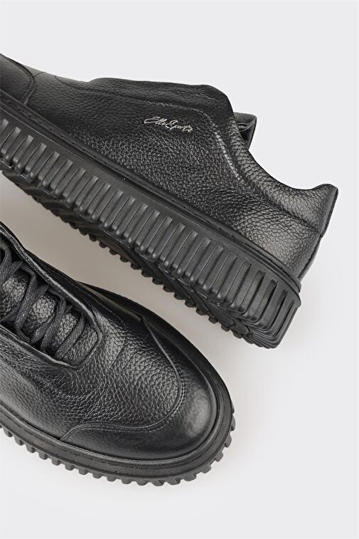 Siyah Deri Erkek Spor Ayakkabı - Görsel 6