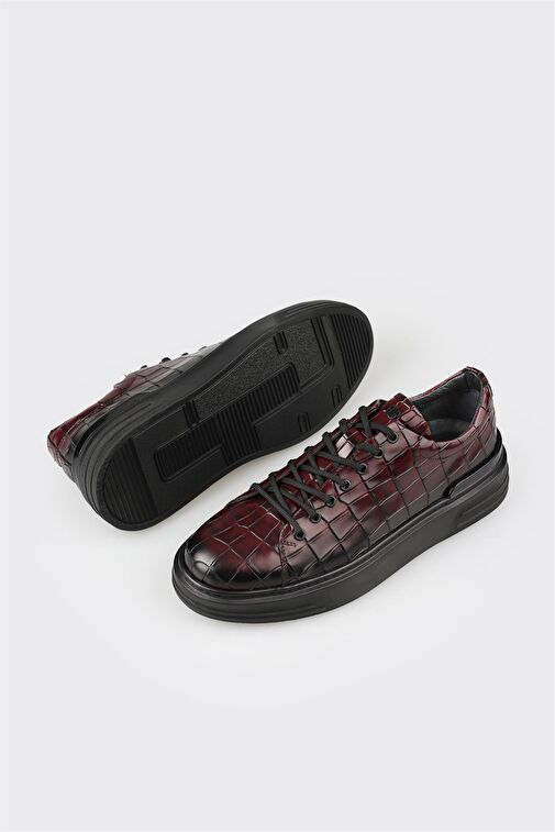 Elle Elle Bordo Deri Erkek Spor Ayakkabı Sneaker | Boyner Bordo - 5. görsel