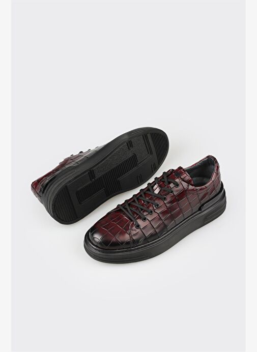 Elle Elle Bordo Deri Erkek Spor Ayakkabı Sneaker | Boyner Bordo - 6. görsel