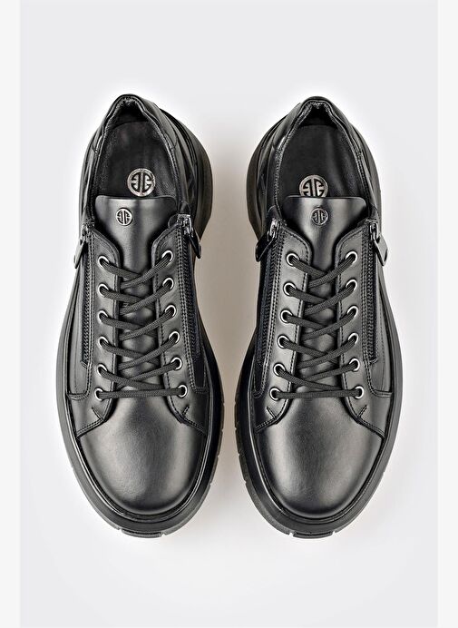 Elle Siyah Erkek Deri Sneaker RICESO - Görsel 4