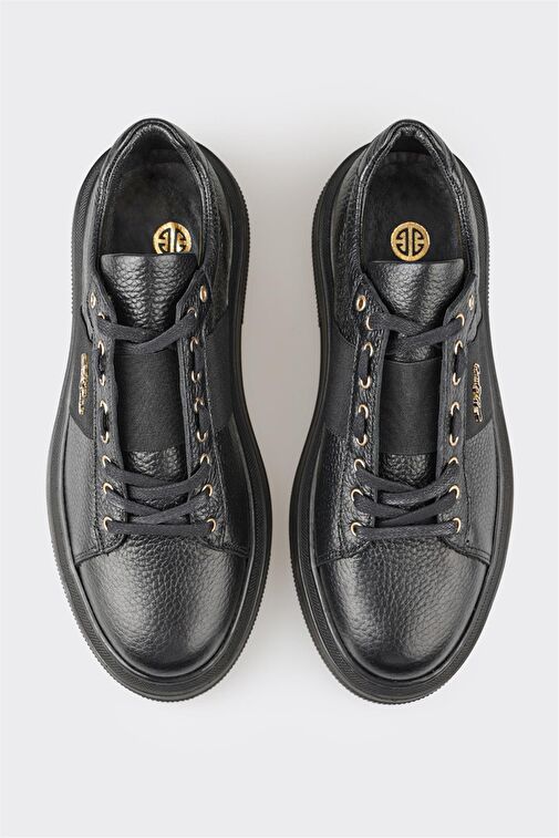 Siyah Deri Erkek Spor Ayakkabı - Görsel 3