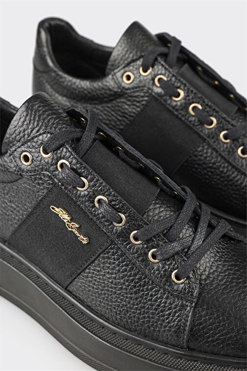 Siyah Deri Erkek Spor Ayakkabı - Görsel 4