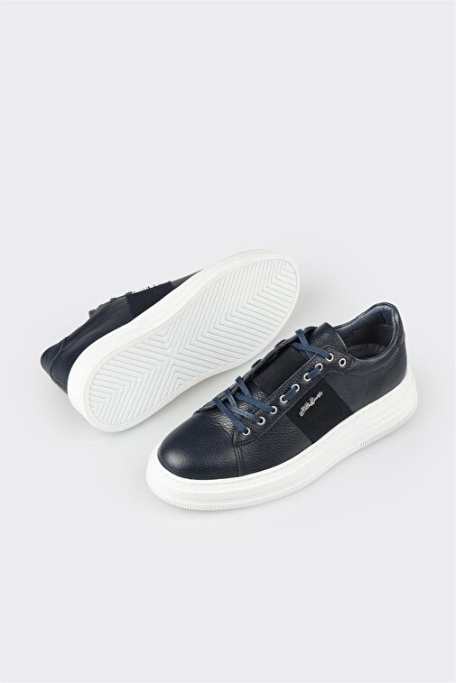 Elle Lacivert Erkek Deri Sneaker VAGOX - Görsel 2