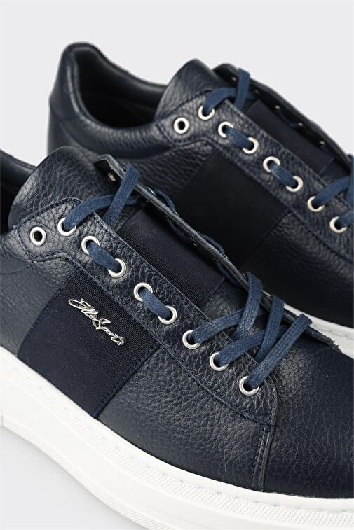 Elle Lacivert Erkek Deri Sneaker VAGOX - Görsel 4