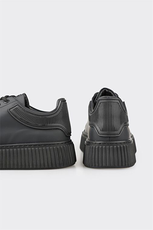 Elle Gri-Siyah Erkek Deri Sneaker ZEAPA - Görsel 2