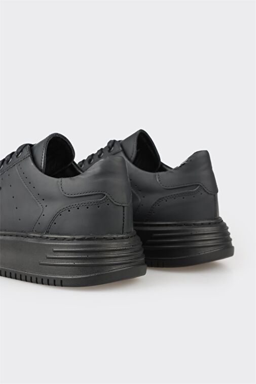 Elle Siyah Erkek Deri Sneaker AONAG - Görsel 6