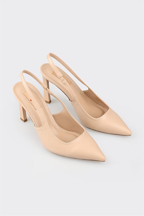 Bej Kadın Topuklu Ayakkabı - Görsel 3