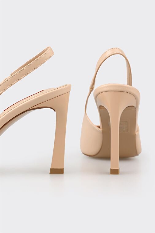 Bej Kadın Topuklu Ayakkabı - Görsel 5