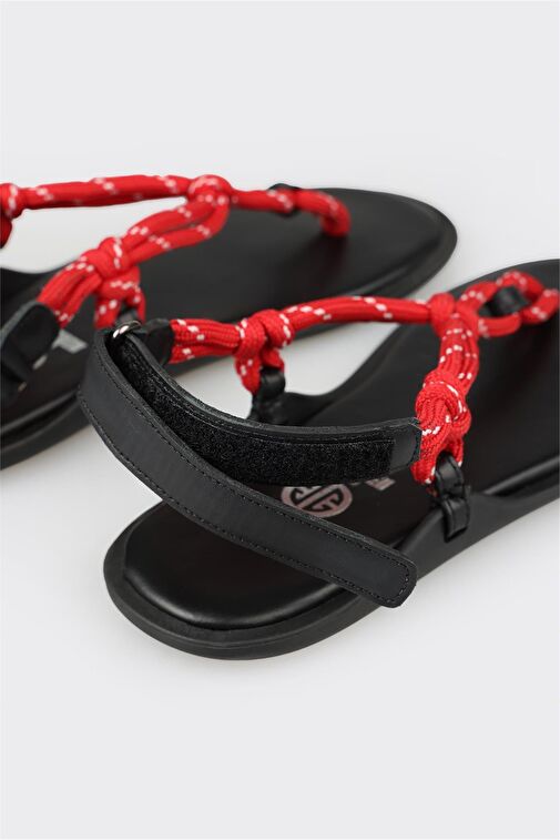 Elle Siyah Kadın Deri Sandalet KAIMSA - Görsel 11