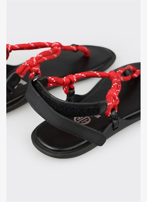 Elle Siyah Kadın Deri Sandalet KAIMSA - Görsel 10