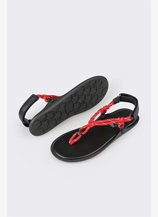 Elle Siyah Kadın Deri Sandalet KAIMSA - Görsel 7