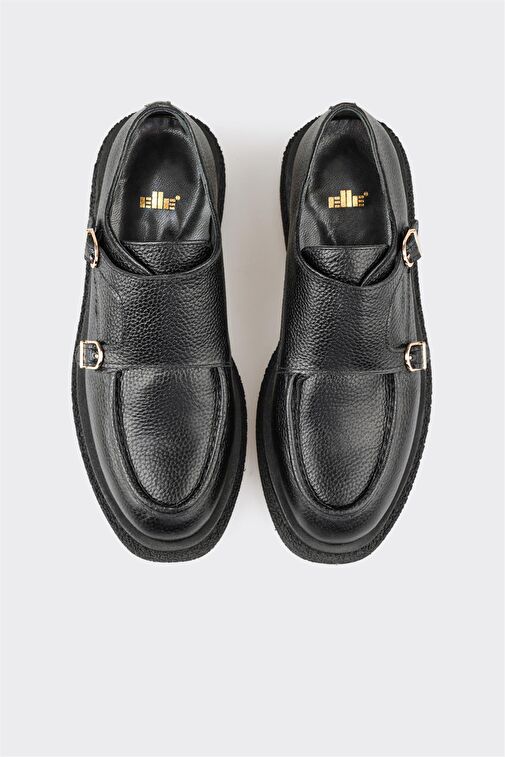 Siyah Deri Kadın Günlük Ayakkabı - Görsel 8