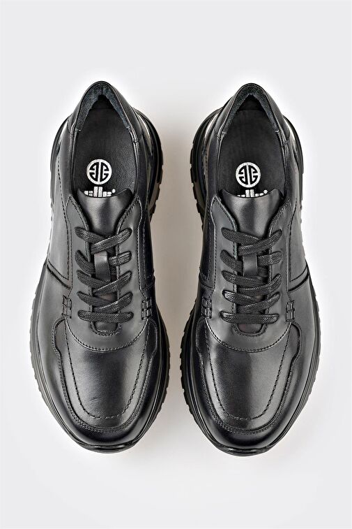 Elle Siyah Erkek Deri Sneaker JABANT - Görsel 5