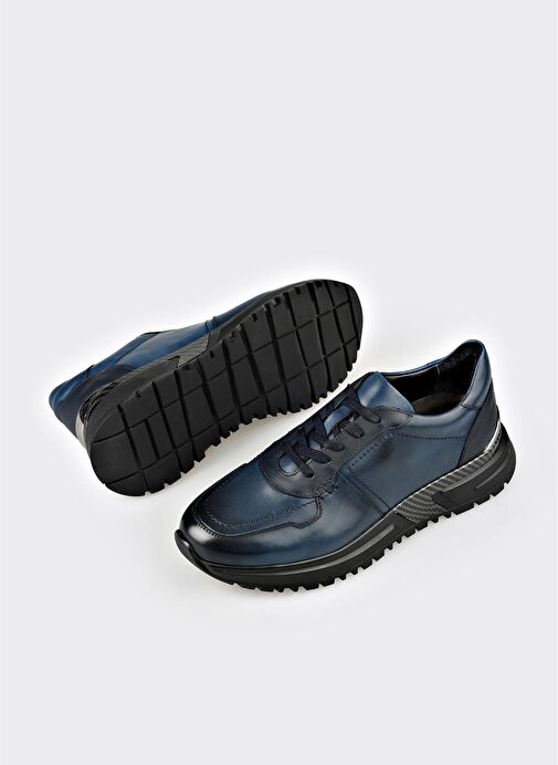 Lacivert Deri Erkek Spor Ayakkabı - Görsel 4
