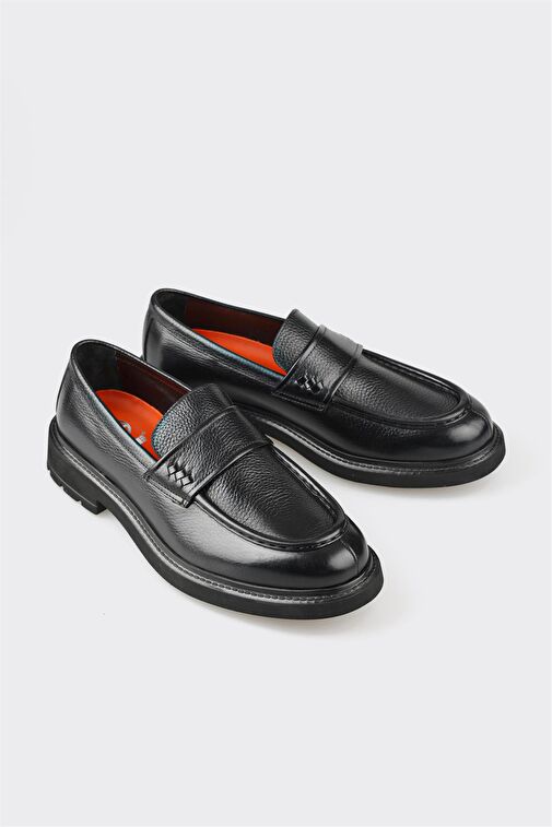 Siyah Deri Erkek Günlük Ayakkabı - Görsel 3