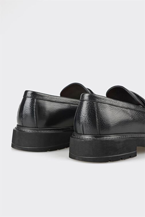 Siyah Deri Erkek Günlük Ayakkabı - Görsel 6