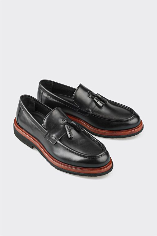 Elle Siyah Erkek Deri Klasik Ayakkabı QULVETE - Görsel 3