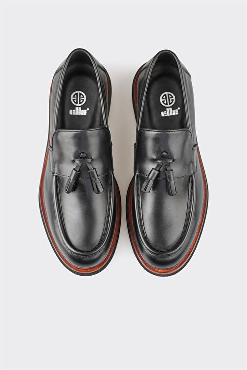 Elle Siyah Erkek Deri Klasik Ayakkabı QULVETE - Görsel 5