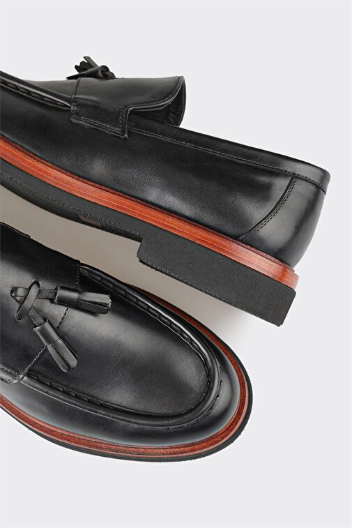 Elle Siyah Erkek Deri Klasik Ayakkabı QULVETE - Görsel 6